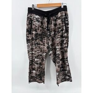 RBX Cropped Multicolor Printed Dance Studio Workout Pants, Women's Size L
